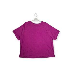 PINK Victoria's Secret Magenta Boxy Cropped Sweatshirt XL Soft Casual Top